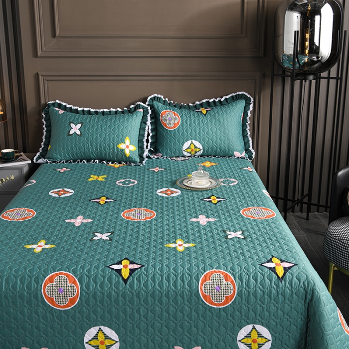 91家纺网 家纺一手货源 找家纺 冬然家纺 2021新款纯棉床盖 伊甸园