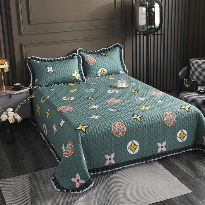 91家纺网 家纺一手货源 找家纺 冬然家纺 2021新款纯棉床盖 伊甸园