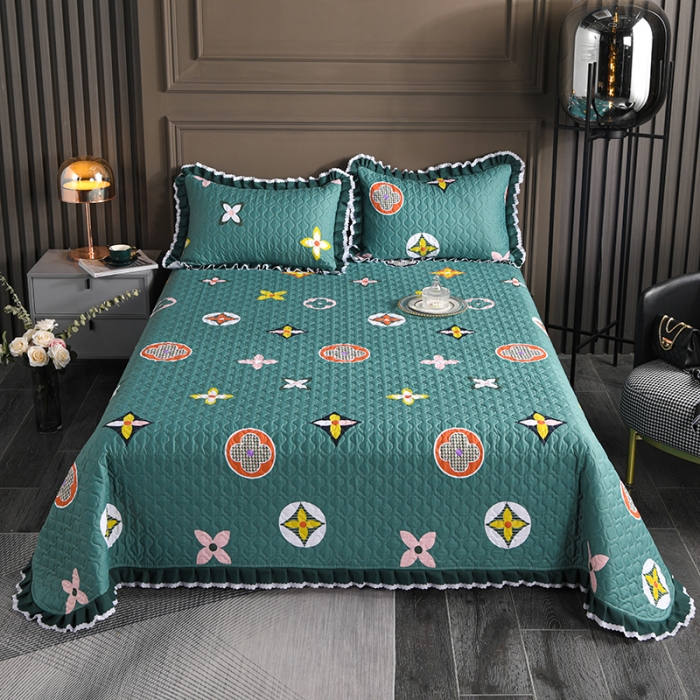 91家纺网 家纺一手货源 找家纺 冬然家纺 2021新款纯棉床盖 伊甸园