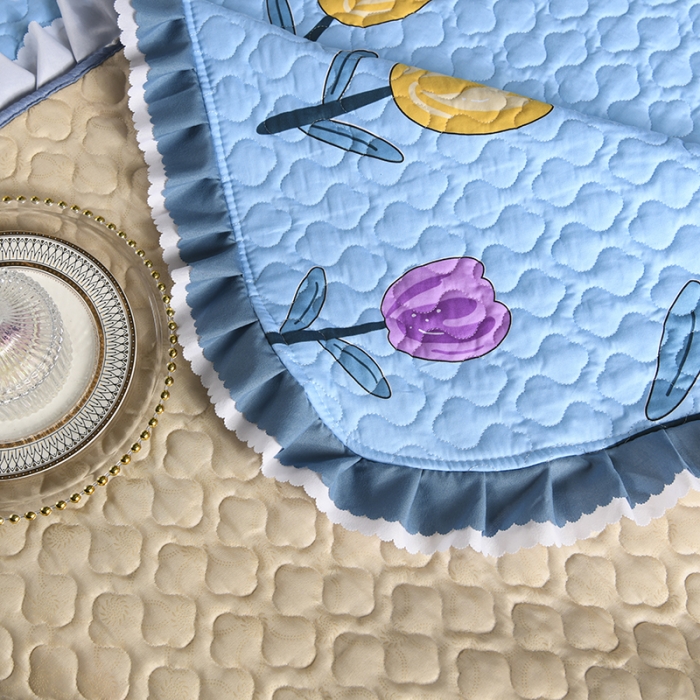 91家纺网 家纺一手货源 找家纺 冬然家纺 2021新款纯棉床盖 郁金香