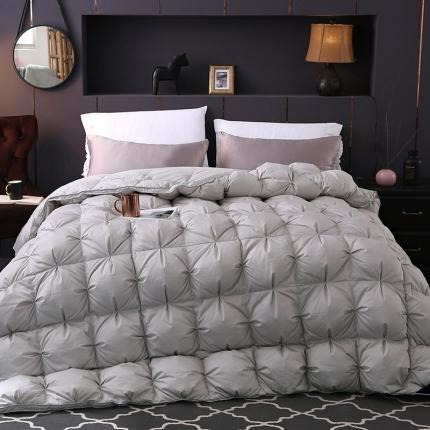  新款60支全棉贡缎立体叠花款玛奇朵鹅绒被羽绒被