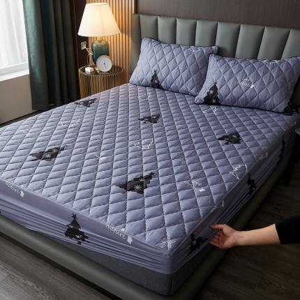 91家纺网 家纺一手货源 找家纺 迪乐妮 水洗棉防水夹棉床笠 富贵花床笠款-玉色