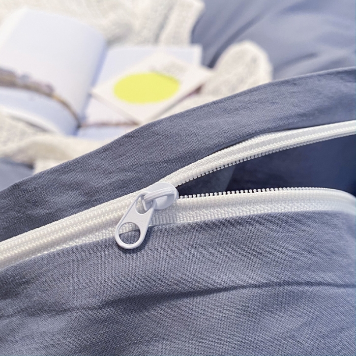 91家纺网 家纺一手货源 找家纺 蓝巢2021新款全棉水洗棉混搭款四件套实拍图 混搭-紫灰