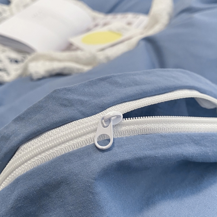 91家纺网 家纺一手货源 找家纺 蓝巢2021新款全棉水洗棉混搭款四件套实拍图 混搭-宾利蓝