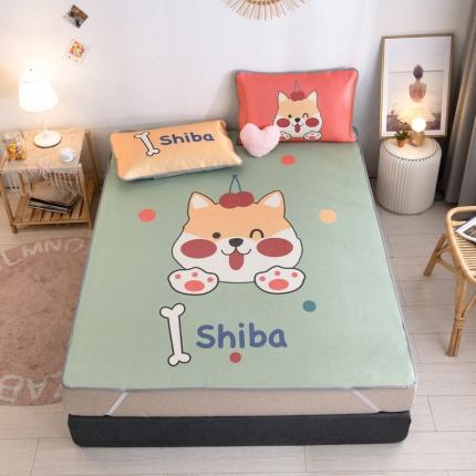 91家纺网 家纺一手货源 找家纺 佰亿莱 2024新款数码冰丝凉席 萌趣柴犬