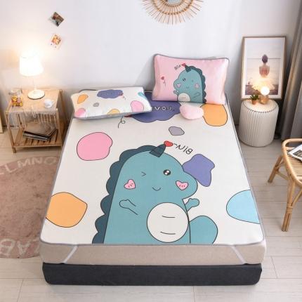 91家纺网 家纺一手货源 找家纺 佰亿莱 2024新款数码冰丝凉席 恐龙宝贝