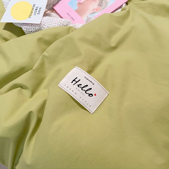 91家纺网 家纺一手货源 找家纺 蓝巢2021新款全棉水洗棉混搭款单被套实拍图 混搭-抹茶卡其