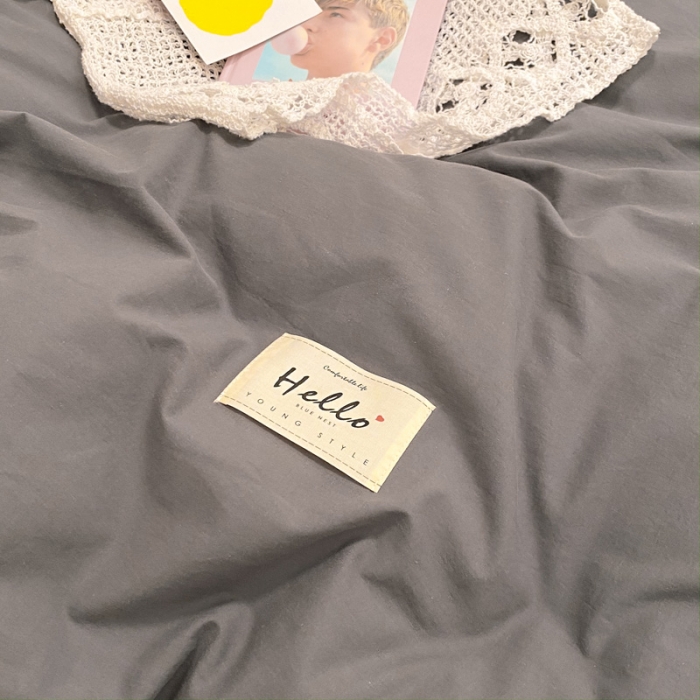 91家纺网 家纺一手货源 找家纺 蓝巢2021新款全棉水洗棉混搭款单被套实拍图 混搭-深灰浅灰