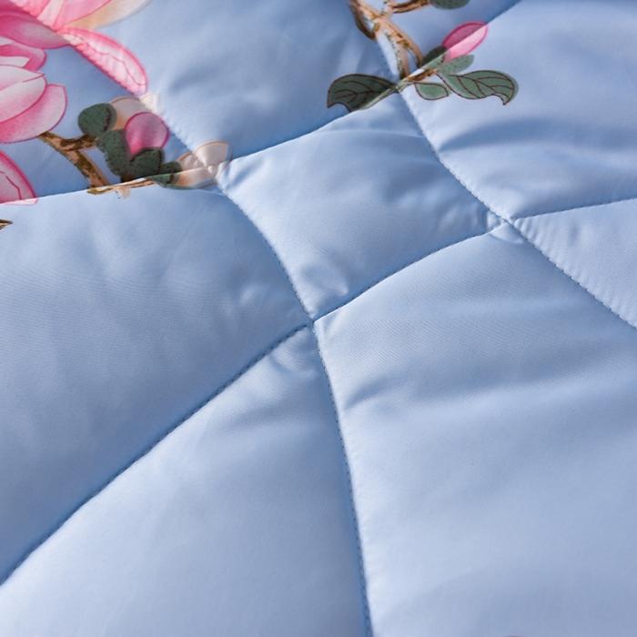 91家纺网 家纺一手货源 找家纺 鑫发家纺 2021新款丝绸印花被 鸟语花香-兰