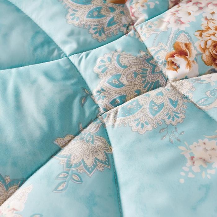 91家纺网 家纺一手货源 找家纺 鑫发家纺 2021新款丝绸印花被 虞美人-绿