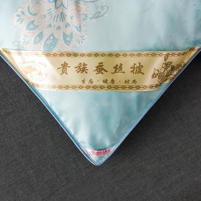 91家纺网 家纺一手货源 找家纺 鑫发家纺 2021新款丝绸印花被 虞美人-绿