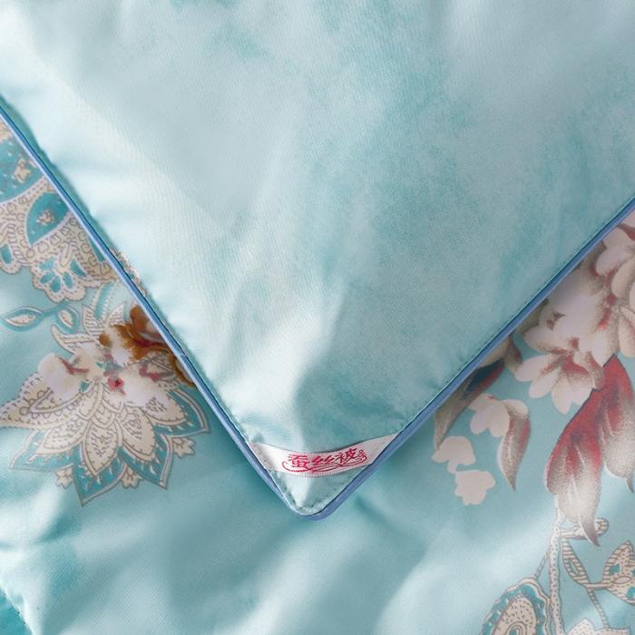 91家纺网 家纺一手货源 找家纺 鑫发家纺 2021新款丝绸印花被 虞美人-绿