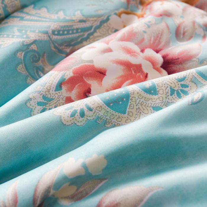 91家纺网 家纺一手货源 找家纺 鑫发家纺 2021新款丝绸印花被 虞美人-绿