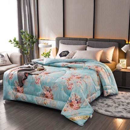 91家纺网 家纺一手货源 找家纺 （总）新款丝绸印花被春秋被冬被夏凉被空调被芯子