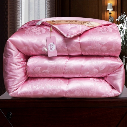 鑫发 2020新款牡丹花被夏凉被春秋冬被子礼品被芯粉色