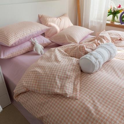 91家纺网 家纺一手货源 找家纺 （总）眠屿家纺 2021新款全棉精梳棉四件套-千鸟格