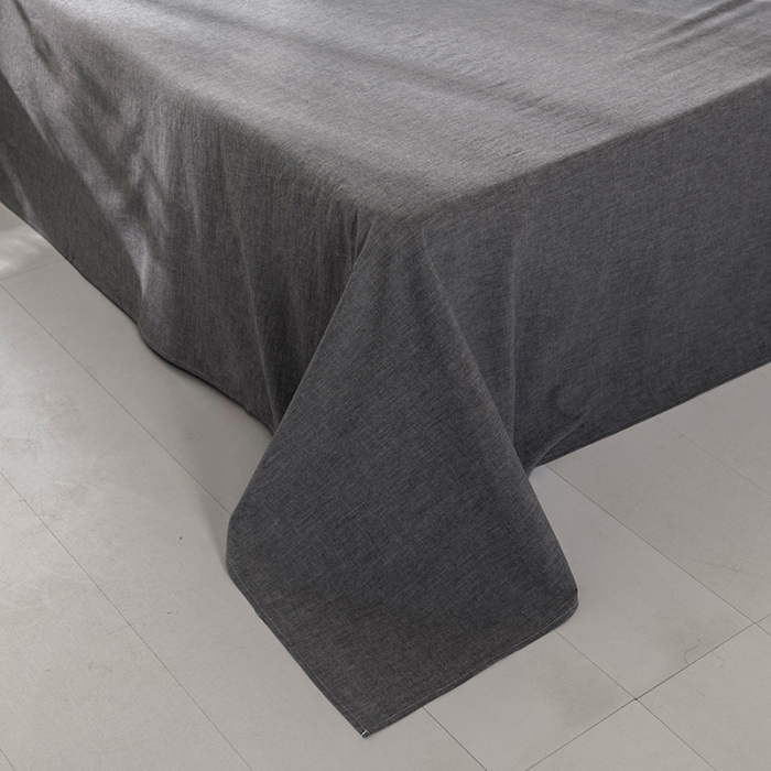 91家纺网 家纺一手货源 找家纺 久典 新款全棉色织水洗棉大豆被夏被四件套 中灰格