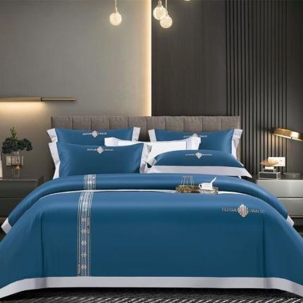 91家纺网 家纺一手货源 找家纺 （总）玖玖爱 2021新款160s全棉贡缎四件套加州恋曲