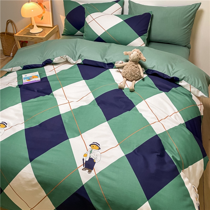 91家纺网 家纺一手货源 找家纺 琪格格 2022新款全棉单品被套 绅士熊