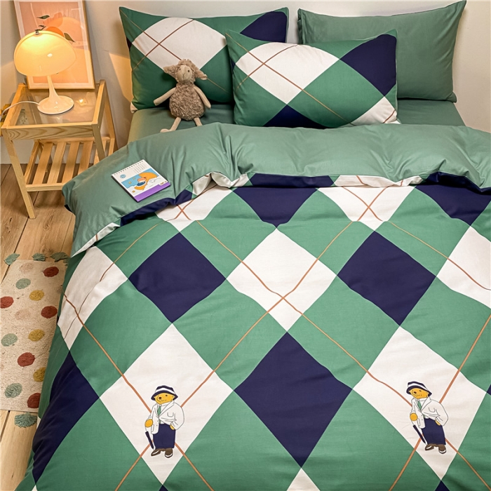 91家纺网 家纺一手货源 找家纺 琪格格 2022新款全棉单品被套 绅士熊