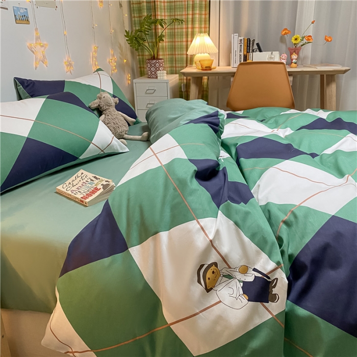 91家纺网 家纺一手货源 找家纺 琪格格 2022新款全棉单品被套 绅士熊