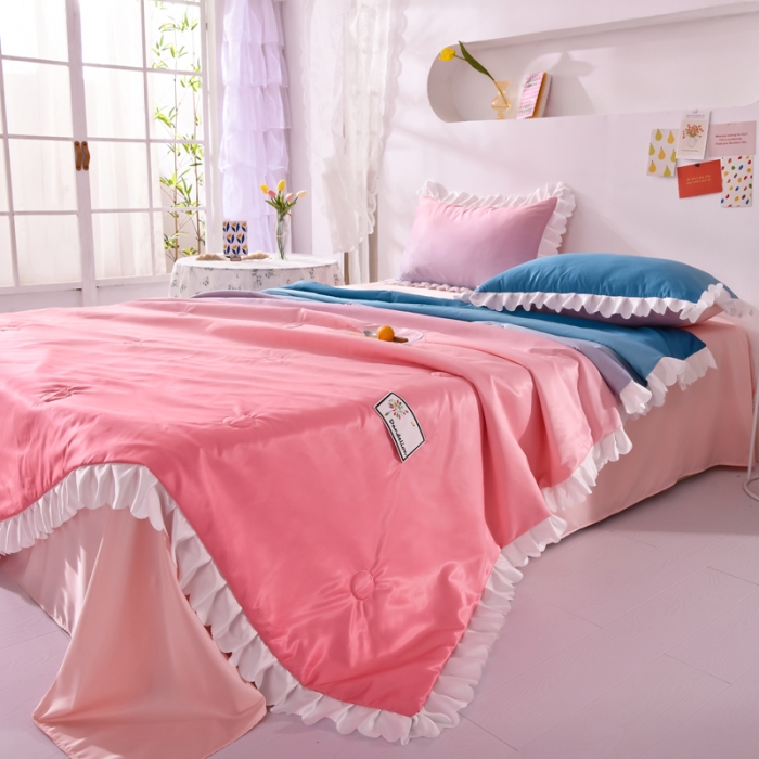 91家纺网 家纺一手货源 找家纺 （总）绒世界 2021新款多彩水洗真丝夏被四件套