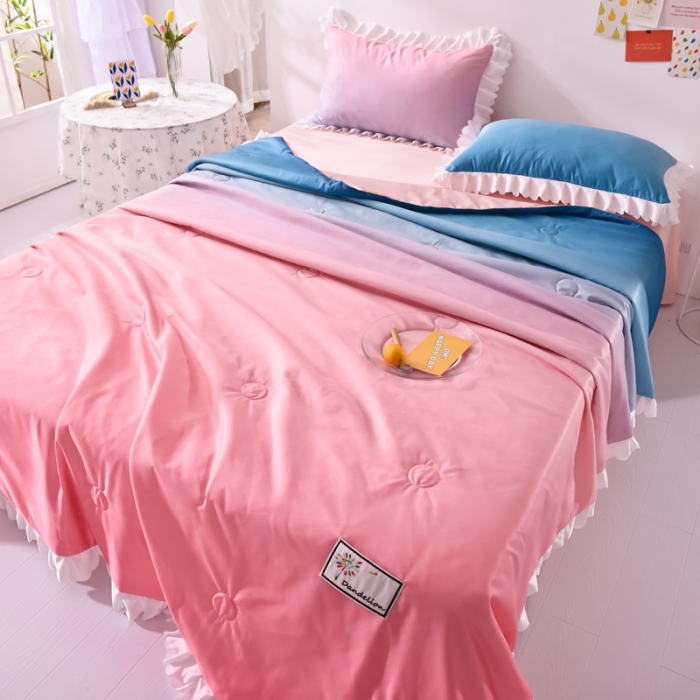 91家纺网 家纺一手货源 找家纺 绒世界 2021新款多彩水洗真丝夏被四件套 Silk2021-01