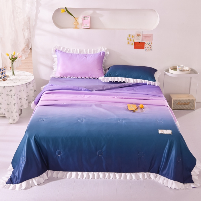 91家纺网 家纺一手货源 找家纺 绒世界 2021新款多彩水洗真丝夏被四件套 Silk2021-06