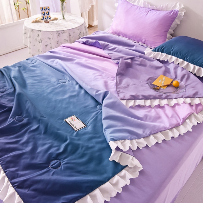 91家纺网 家纺一手货源 找家纺 绒世界 2021新款多彩水洗真丝夏被四件套 Silk2021-06