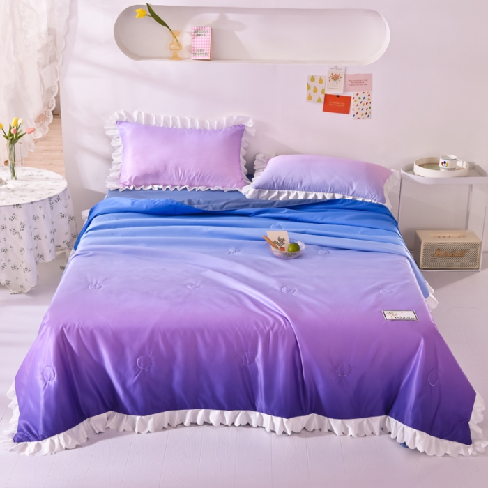 91家纺网 家纺一手货源 找家纺 绒世界 2021新款多彩水洗真丝夏被四件套 Silk2021-08