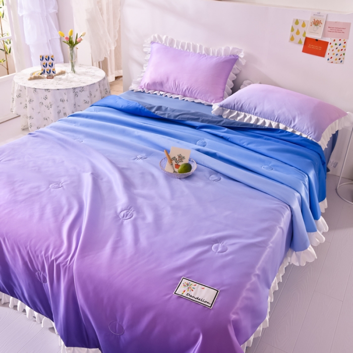 91家纺网 家纺一手货源 找家纺 绒世界 2021新款多彩水洗真丝夏被四件套 Silk2021-08