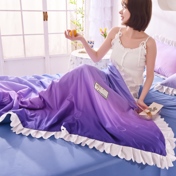 91家纺网 家纺一手货源 找家纺 绒世界 2021新款多彩水洗真丝夏被四件套 Silk2021-08