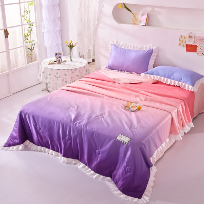 91家纺网 家纺一手货源 找家纺 绒世界 2021新款多彩水洗真丝夏被四件套 Silk2021-09