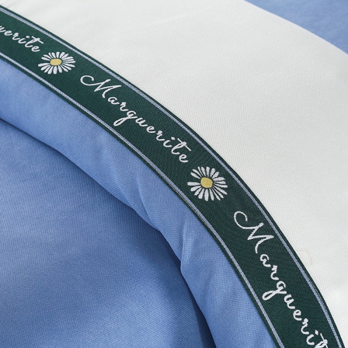 91家纺网 家纺一手货源 找家纺 不打烊家纺 2021新款雪芙妮美容床罩--雏菊花语 蓝色