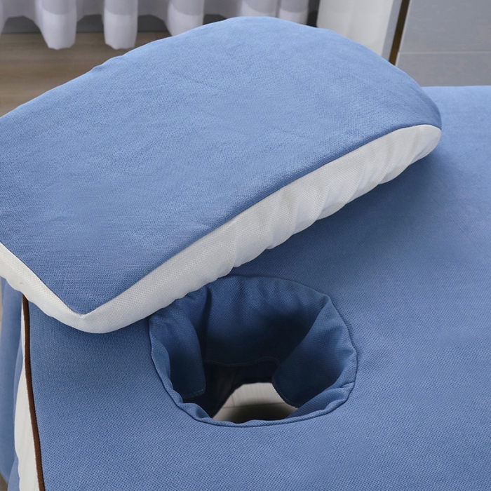 91家纺网 家纺一手货源 找家纺 不打烊家纺 2021新款雪芙妮美容床罩--雏菊花语 蓝色