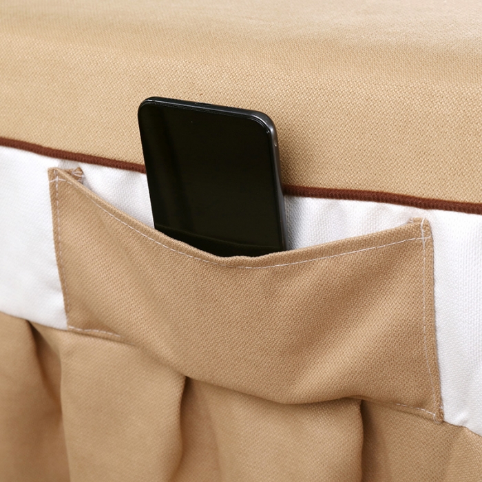 91家纺网 家纺一手货源 找家纺 不打烊家纺 2021新款雪芙妮美容床罩--雏菊花语 驼色