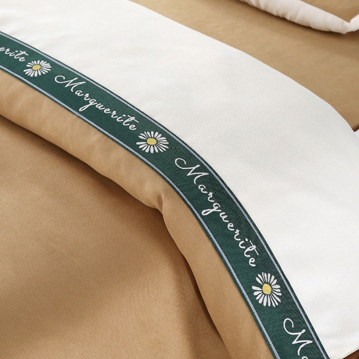 91家纺网 家纺一手货源 找家纺 不打烊家纺 2021新款雪芙妮美容床罩--雏菊花语 驼色