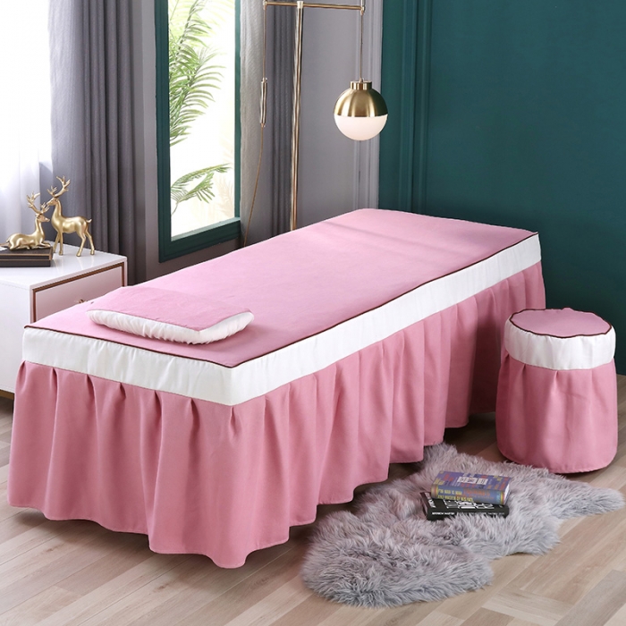 91家纺网 家纺一手货源 找家纺 不打烊家纺 2021新款雪芙妮美容床罩-古色古香 豆沙