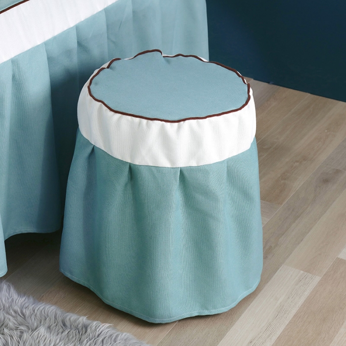 91家纺网 家纺一手货源 找家纺 不打烊家纺 2021新款雪芙妮美容床罩-古色古香 湖蓝