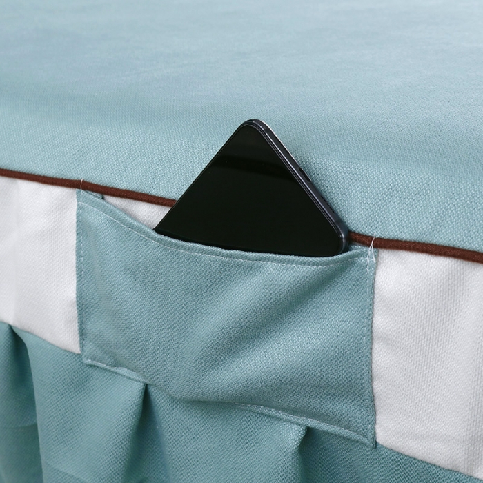 91家纺网 家纺一手货源 找家纺 不打烊家纺 2021新款雪芙妮美容床罩-古色古香 湖蓝