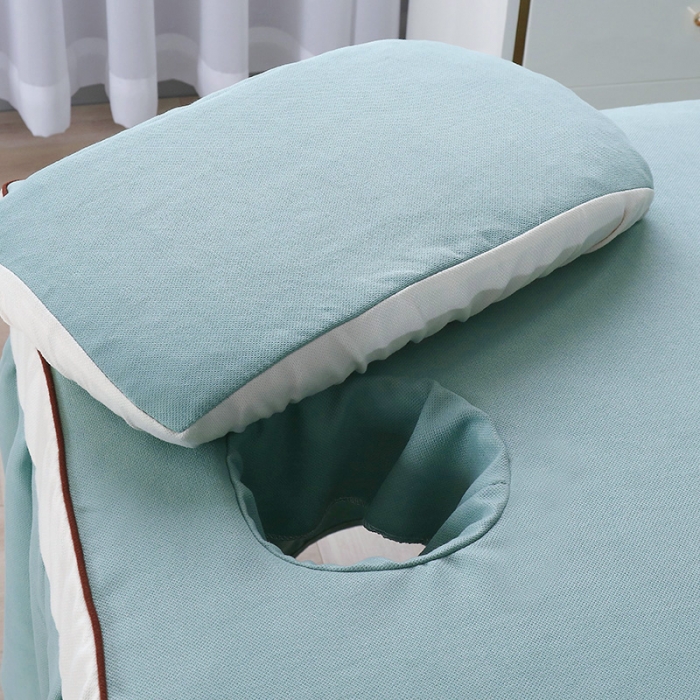 91家纺网 家纺一手货源 找家纺 不打烊家纺 2021新款雪芙妮美容床罩-古色古香 湖蓝