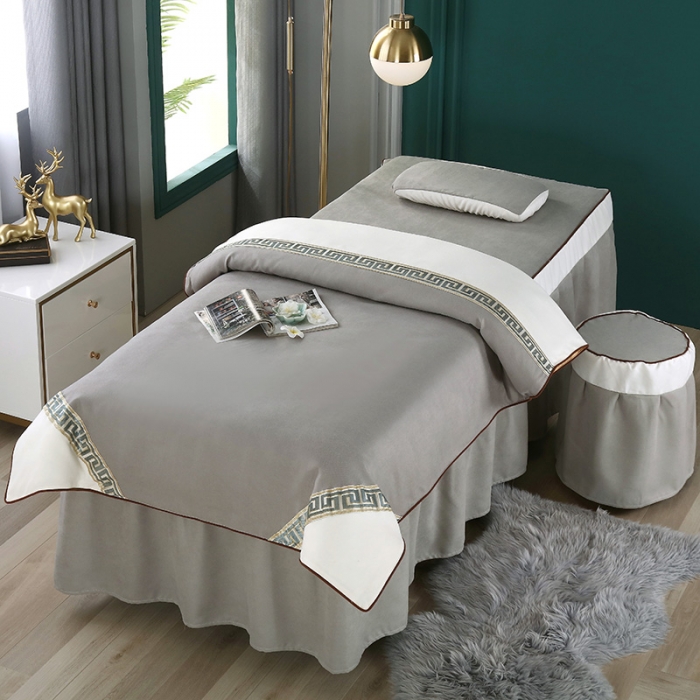 91家纺网 家纺一手货源 找家纺 不打烊家纺 2021新款雪芙妮美容床罩-古色古香 灰