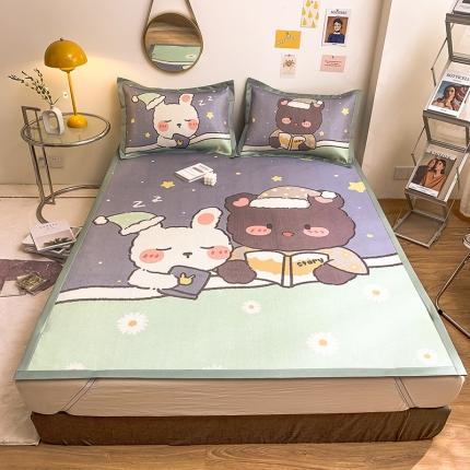 91家纺网 家纺一手货源 找家纺 （总）慕尚家纺 2022新款全面升级宽边大版数码冰丝席凉席