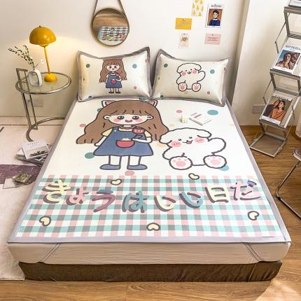 91家纺网 家纺一手货源 找家纺 （总）慕尚家纺 2022新款全面升级宽边大版数码冰丝席凉席