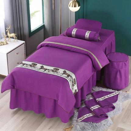 不打烊家纺 2025新款雪芙妮美容床罩-马到成功 紫