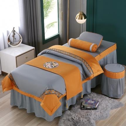 不打烊家纺 2025新款欧洲尼美容床罩-盛夏光年 灰色