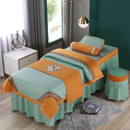 91家纺网 家纺一手货源 找家纺 不打烊家纺 2025新款欧洲尼美容床罩-盛夏光年 青色