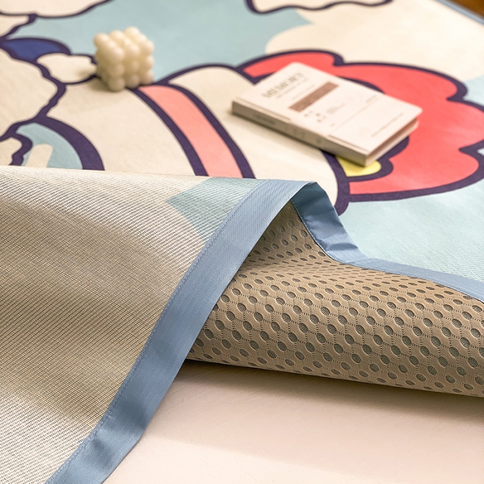 91家纺网 家纺一手货源 找家纺 慕尚家纺2022新款全面升级宽边大版数码冰丝席凉席 火箭男孩