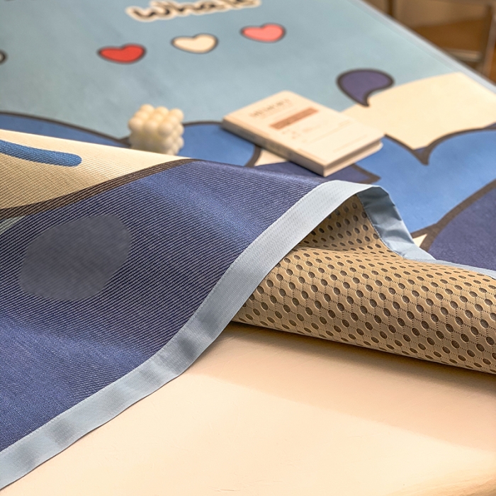 91家纺网 家纺一手货源 找家纺 慕尚家纺2022新款全面升级宽边大版数码冰丝席凉席 鲸鱼宝宝