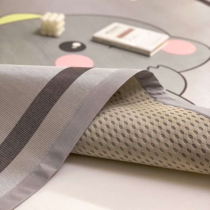 91家纺网 家纺一手货源 找家纺 慕尚家纺2022新款全面升级宽边大版数码冰丝席凉席 快乐恐龙